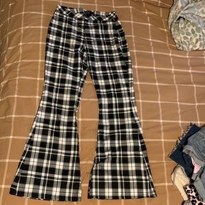 Flare Plaid Pants
